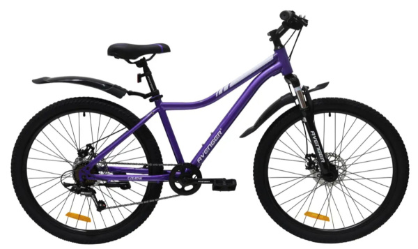 Велосипед AVENGER C261DW (26" 6 ск. рост. 15") фиолетовый/белый, C261DW-PR/WT(25)
