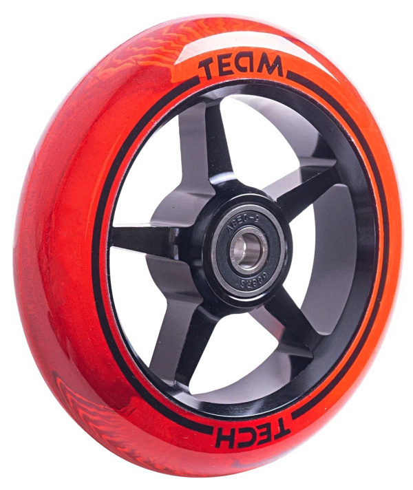 Колесо для трюкового самоката 110 мм, алюминиевое, SCOUT, подшипники ABEC 9, TT, Black/Red (NN010849)