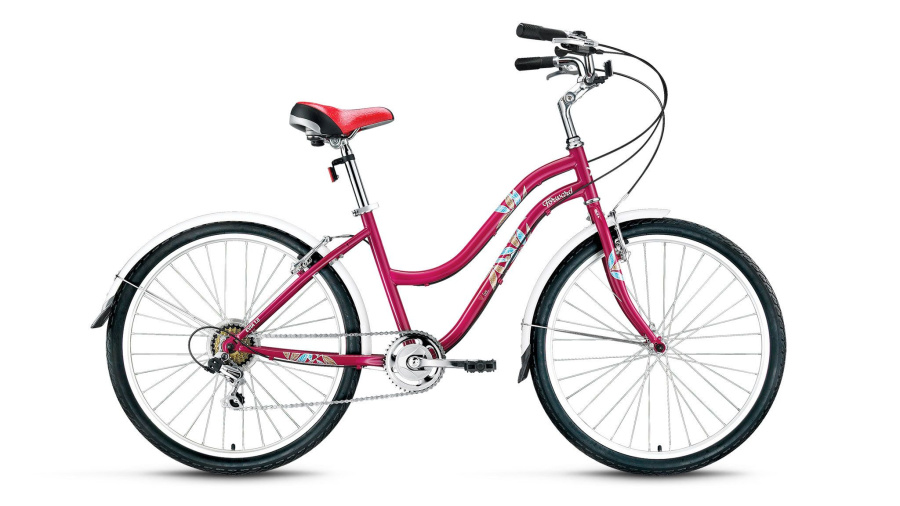 Велосипед FORWARD EVIA 1.0 (26" 7 ск. рост 16") 2015-2016 (бордо, RBKW68N67006)