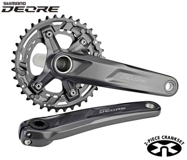 Комплект шатунов (Система) SHIMANO FC-M4100-2 DEORE, 10 ск., BSA, 170 мм, интегрированный вал, Hollowtech 2, 36х26T Black (AFCM41002CB66)