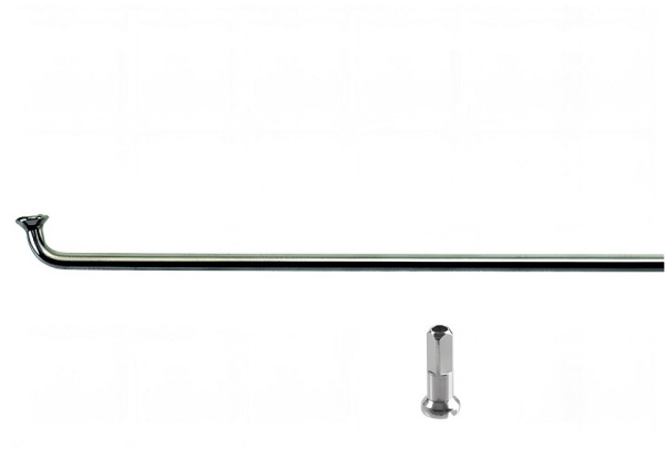 Спица 182 мм x 14G с ниппелем (12 мм) стальная, серебристая (УТ00032684)