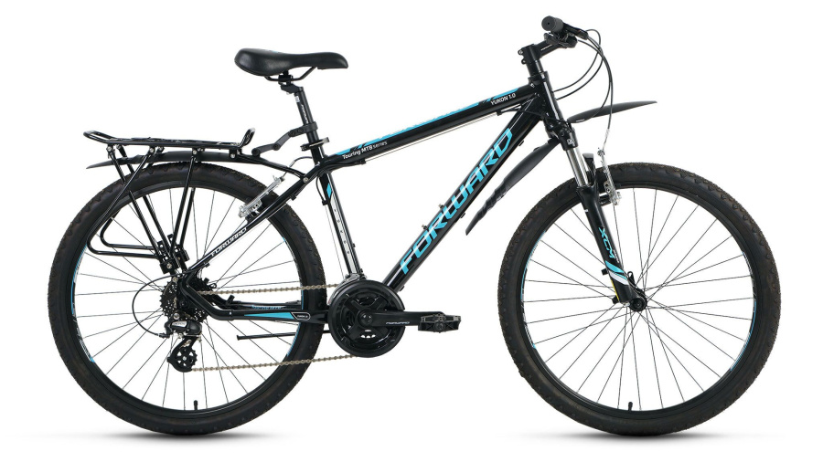 Велосипед FORWARD YUKON 1.0 (26" 24 ск. рост 17") 2015-2016 (черный, RBKW6M66R017)