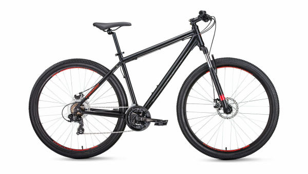Велосипед FORWARD APACHE 29 2.0 disc (29" 21 ск. рост 17") 2018-2019 (черный мат., RBKW9M69Q004)