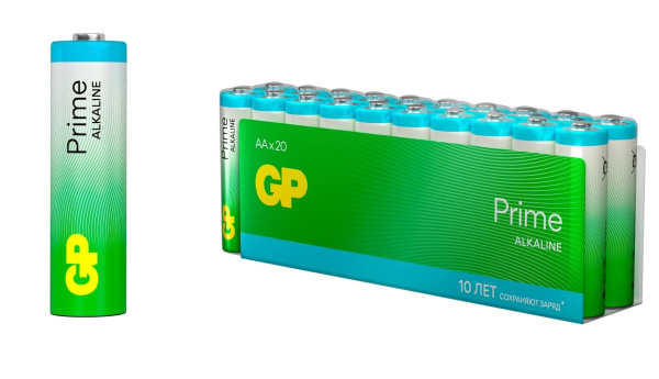 Батарейки алкалиновые "AA", Super Alkaline 15A, GP (упаковка 20 штук)