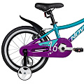 NOVATRACK 16" KATRINA алюм., V-brake, полная защита цепи, зелёный/фиолетовый
