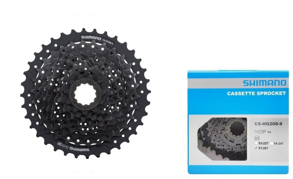 Кассета 9 ск. SHIMANO CS-HG200-9, ALTUS, 11-36T, инд. упак. (ECSHG2009136)