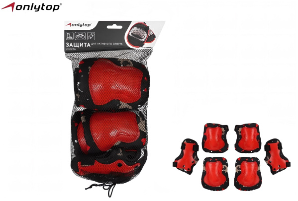Защита OnlyTop, комплект, OT-5133 Red/Black (S) УТ00027371