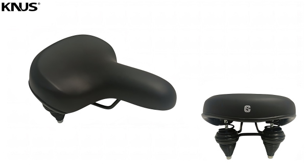 Седло KNUS, COMFORT Series, DS-1886M, 250х205 мм, двойные пружины (черный, УТ00029349)