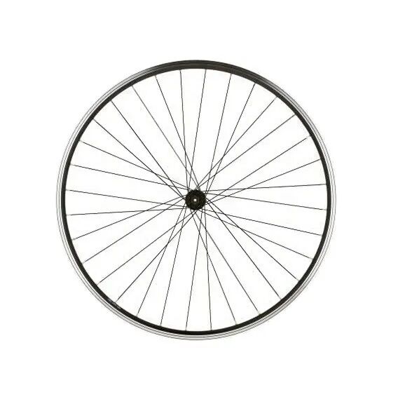 Колесо в сборе 28" переднее, втулка SF-HB03F 36 отв., 3/8" (гайка), двустеночный алюминиевый анодированный фрезерованный обод (УТ00025688)