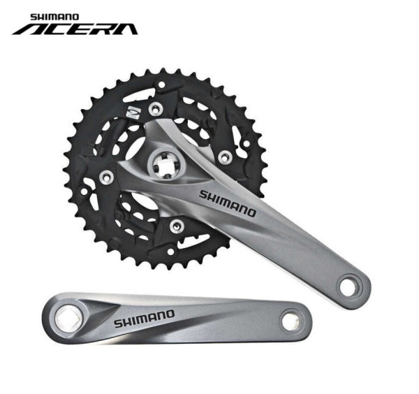 Комплект шатунов (система) SHIMANO FC-M3000 ACERA, 170 мм,  9/16", SQR, 40х30х22T (черный/серый, AFCM3000C002XH)