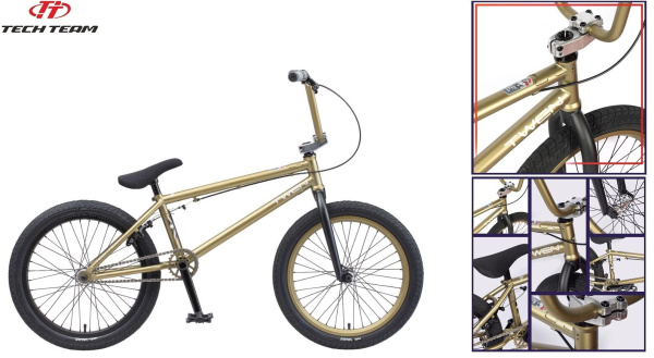 Велосипед TECH TEAM TWEN (BMX 20", 1 ск.) Cr-Mo (хром-молибден), хаки (NN000795)