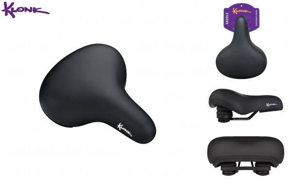 Седло KLONK, COMFORT/City Series, 250x210 мм, эластомерное, KLK-18025, Black