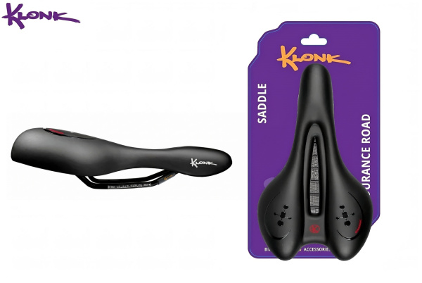 Седло KLONK, MTB/Vacuum Series, 275x164 мм, с вент. отверстием, Ergonomic, KLK-18019, Black