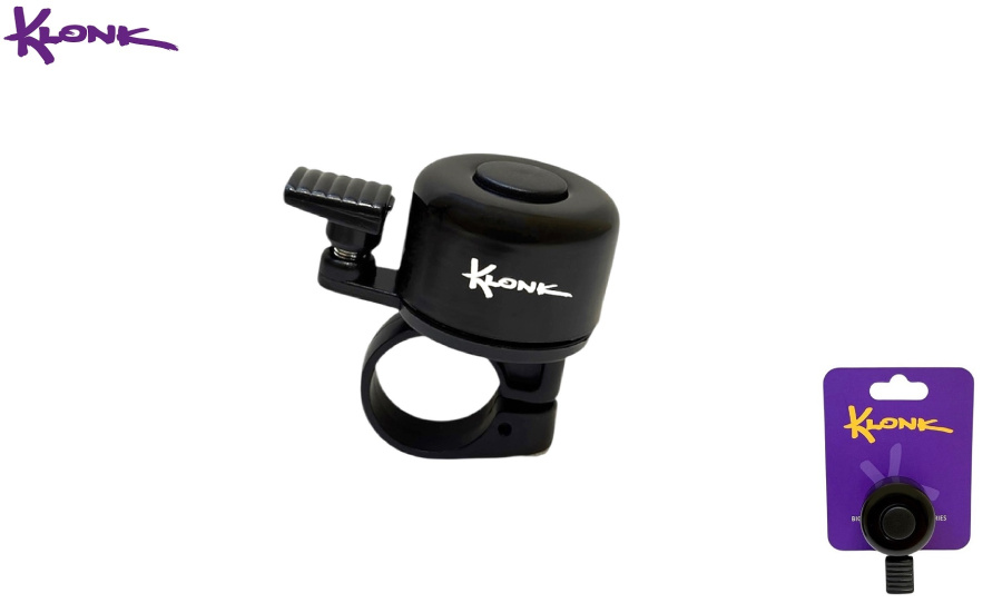 Звонок велосипедный KLONK, ударный, Alu ⌀35 мм, KLK-10001 (Black)