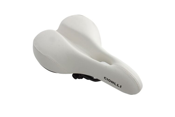 Седло актив MTB Series CIONLLI 6087, 260х175 мм, с замком (белый, 1SA000003500)