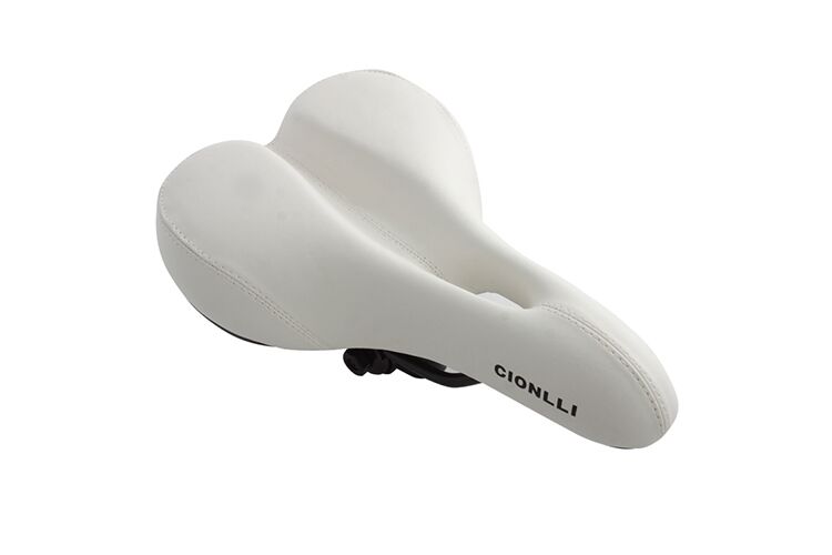 Седло актив MTB Series CIONLLI 6087, 260х175 мм, с замком (белый, 1SA000003500)