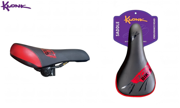 Седло KLONK, BMX/Junior Series, 242x130 мм, KLK-18026, Black/Red