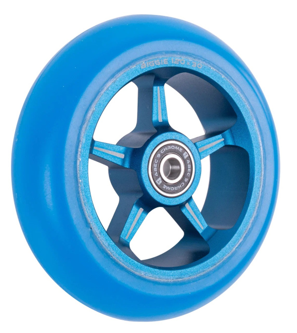 Колесо для трюкового самоката 120 мм, алюминиевое, BIGGIE, подшипники ABEC 9, TT, Blue (NN013093)