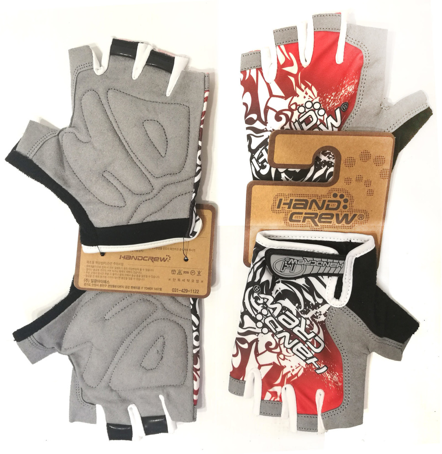 Велоперчатки HANDCREW (мягкие вставки) на блистере (XL) (красный, SS81redXL)
