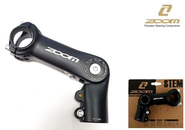 Вынос руля TDS-C269-8 ZOOM алюминиевый регулируемый безрезьбовой, 31,8 мм, длина 110 мм, блистер (черный, RSMTDSC26901)