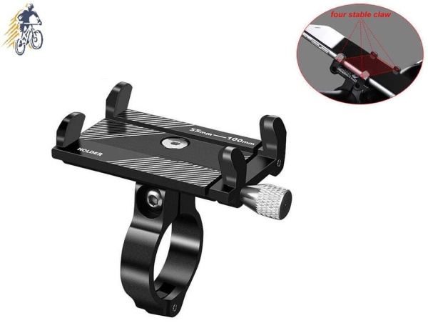 Держатель для смартфона 4,0"-7,5", алюминиевый, на руль, Phone Holder, PHA-001 (NN005539)