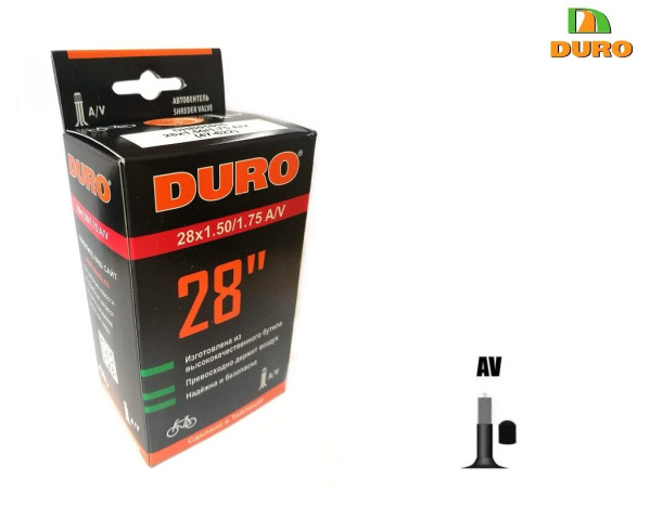 Камера 28x1,50/1,75 бутил, авто-ниппель, A/V, DURO