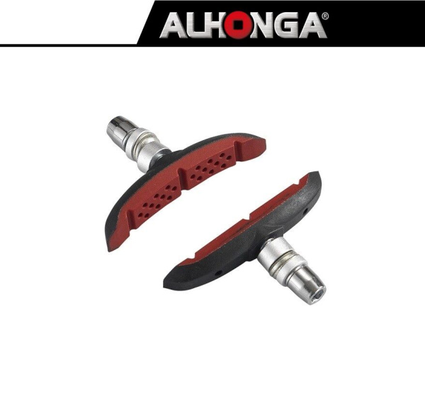 Тормозные колодки 72 мм ALHONGA HJ-BX753, V-Brake, блистер, пр-во Тайвань (черный/красный, ALH_HJ-BX753)