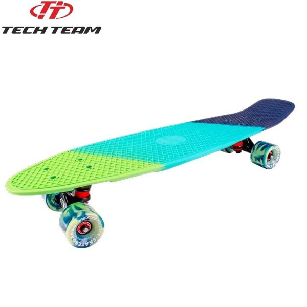 Скейтборд (пенниборд) Tech Team Tricolor 27" sea blue/white пластиковый (NN004196)