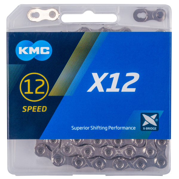 Цепь KMC, (X-12) 12 скор., (126 звеньев) 1/2''x 11/128'', с замком, инд. упаковка