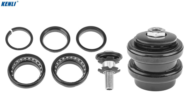 Рулевая колонка KENLI KL-B219 BMX, безрезьбовая, с внешними чашками размер: 1-1/8''x28,6x34x30 мм, с якорем (черный, KL-В219)