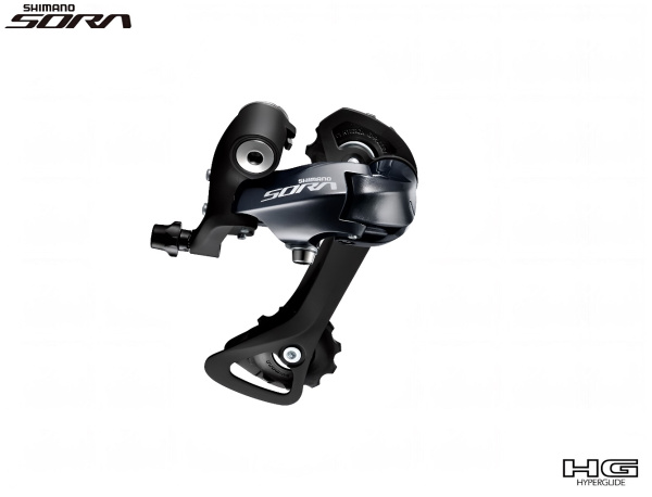 Переключатель задний SHIMANO SORA, RD-R3000, 9 скор., крепление (на болт) под петух, HG Hyperglide, 43T, GS (ARDR3000GS)