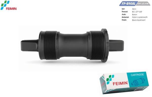Каретка-картридж FEIMIN FP-B908L, промподшипники, SQR, 68 мм, 122,5 мм, Black (УТ00029303)