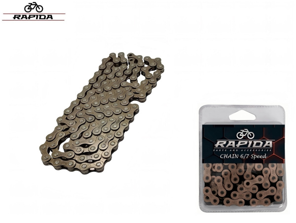Цепь RAPIDA, 6/7 скор. (116 звеньев) 1/2''x 3/32'', пин, звено 7,3 мм, пластиковый бокс-блистер, M-7003 (УТ00027283)