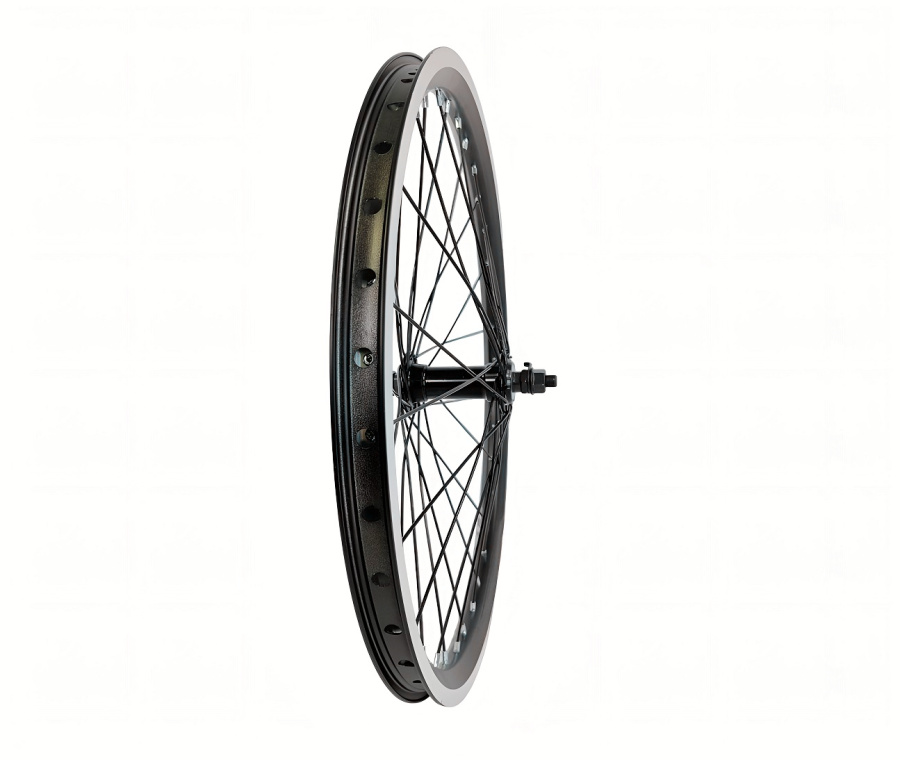 Колесо в сборе 20" переднее, втулка SF-HB03FR (BL), V-Brake, 3/8" (гайка), двустеночный алюминиевый фрезерованный обод (УТ00033011)