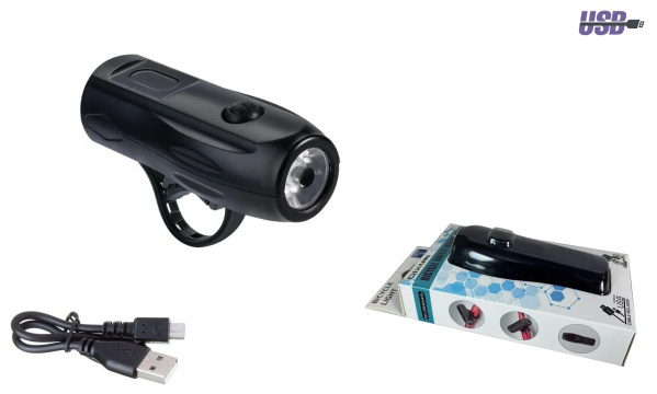 Фара передняя RAPIDO, Lumins LED V8, USB кабель, аккумулятор 3,7V/800 mAh, 800 Lumens, 3 режима работы, QX-Q07 (УТ00028306)