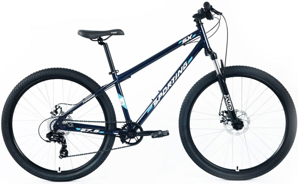 Велосипед FORWARD SPORTING SX 29 (29" 8 ск. рост. 17") 2025, темно-синий/белый, НФ-00000834