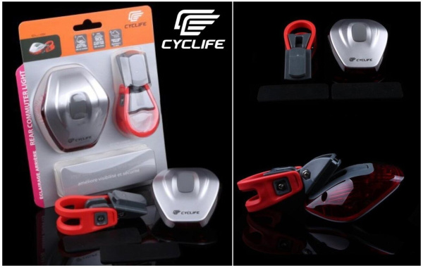 Фонарь задний CYCLIFE CL-101, 6 Super LED, 5 режимов работы, Weatherproof, блистер (УТ00019063)