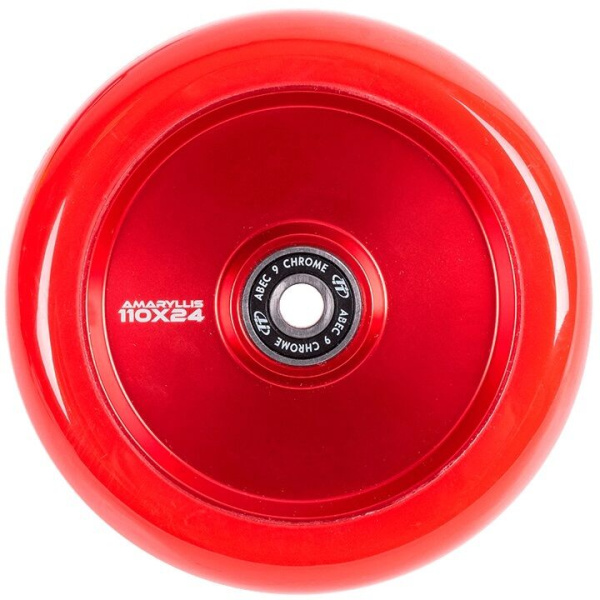 Колесо для трюкового самоката 110 мм, алюминиевое, AMARYLLIS, подшипники ABEC 9, TT, Red (NN010611)