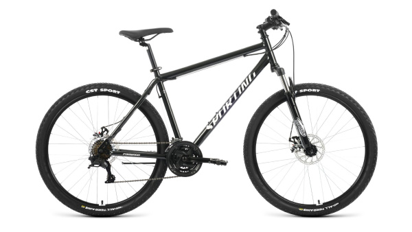 Велосипед FORWARD SPORTING 27,5 2.0 D (27,5" 8 ск. рост. 19") 2023, черный/белый, RB3R78137XBKXWH