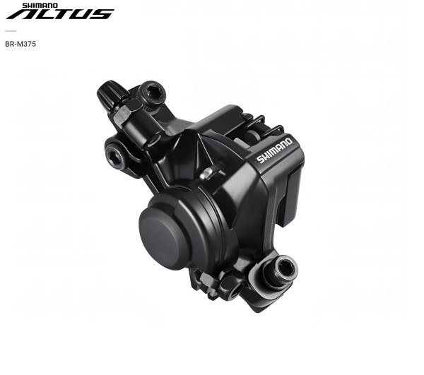 Тормоз дисковый механический (суппорт), SHIMANO BR-M375 ALTUS  с адаптером F-180/R-160 (ABRM375RURL)