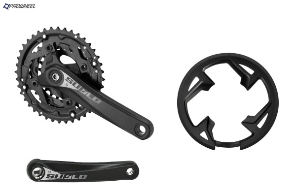 Комплект шатунов (система) PROWHEEL, алюминиевые шатуны 170 мм, SQR, 9/16, 40x30x22T, Chainline: 50, съемные звезды 96/64 мм, Fat, SUOLO-901P (черный, УТ00025718)