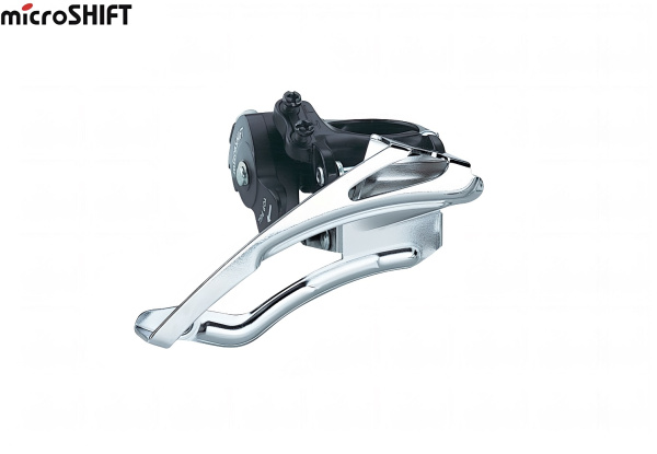 Переключатель передний MICROSHIFT Mezzo FD-M22, универсальная тяга, хомут адаптер 28,6-34,9 мм, угол 66-69° (УТ00025438)