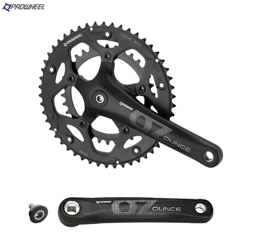 Комплект шатунов (система) PROWHEEL, алюминиевые шатуны 170мм, SQR, 9/16,  50/34T, Chainline 43.5, съемные звезды BCD 110 мм, OUNCE 521C-N (УТ00025652)