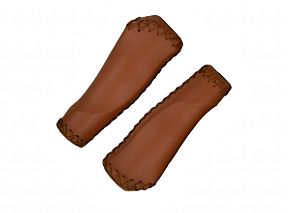 Рукоятки руля (грипсы, комплект), 135 мм, анатомические, Lleatherette/Rubber, HL-GB310, RAPIDA, Brown (H000008038)