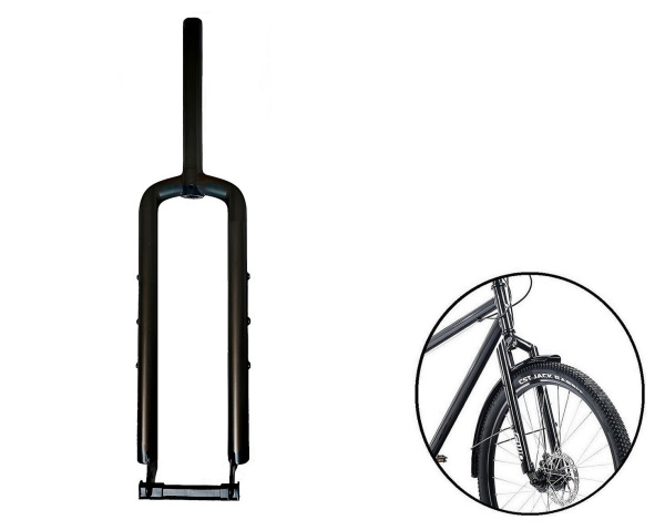 Вилка 27,5" MTB, ригидная COURIER-2, 1-1/8" (28,6), безрезьбовая, DISK Brake, шток 265 мм, Black (УТ00028457)