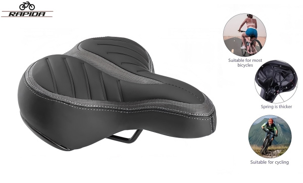 Седло комфорт 250х210 мм, AZ-5555G, Elastomer, Comfort Series, с замком, G-02 (УТ00032271)