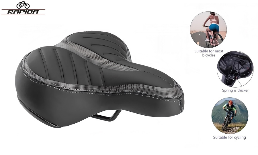 Седло комфорт 250х210 мм, AZ-5555G, Elastomer, Comfort Series, с замком, G-02 (УТ00032271)