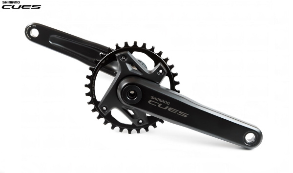 Комплект шатунов (система) 175 мм, SHIMANO FC-U6000 CUES, 9/10/11 speed, алюминиевые шатуны, с интегрированным валом под Hollowtech 2, Narrow Wide 32T (черный, AFCU60001CBA2)