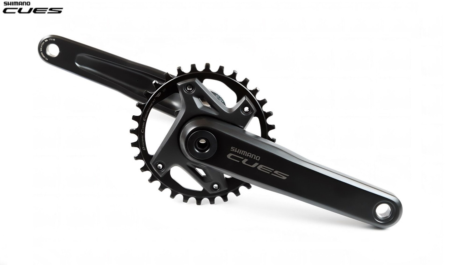 Комплект шатунов (система) 175 мм, SHIMANO FC-U6000 CUES, 9/10/11 speed, алюминиевые шатуны, с интегрированным валом под Hollowtech 2, Narrow Wide 32T (черный, AFCU60001CBA2)
