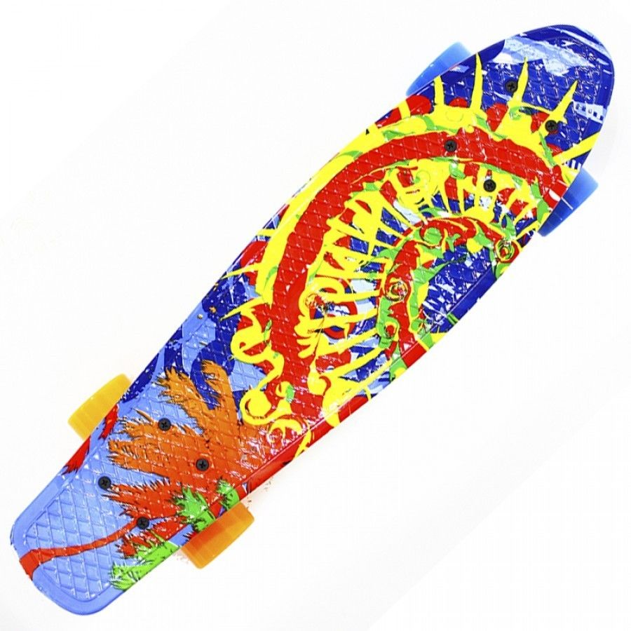Скейтборд Hubster 22", пластиковый, Abec-7," Design Sunset (HubsterSunset22)